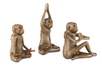 Currey & Co. Zen Monkey Set of 3 1200-0518