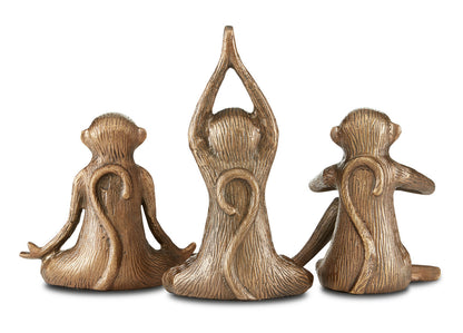 Currey & Co. Zen Monkey Set of 3 1200-0518