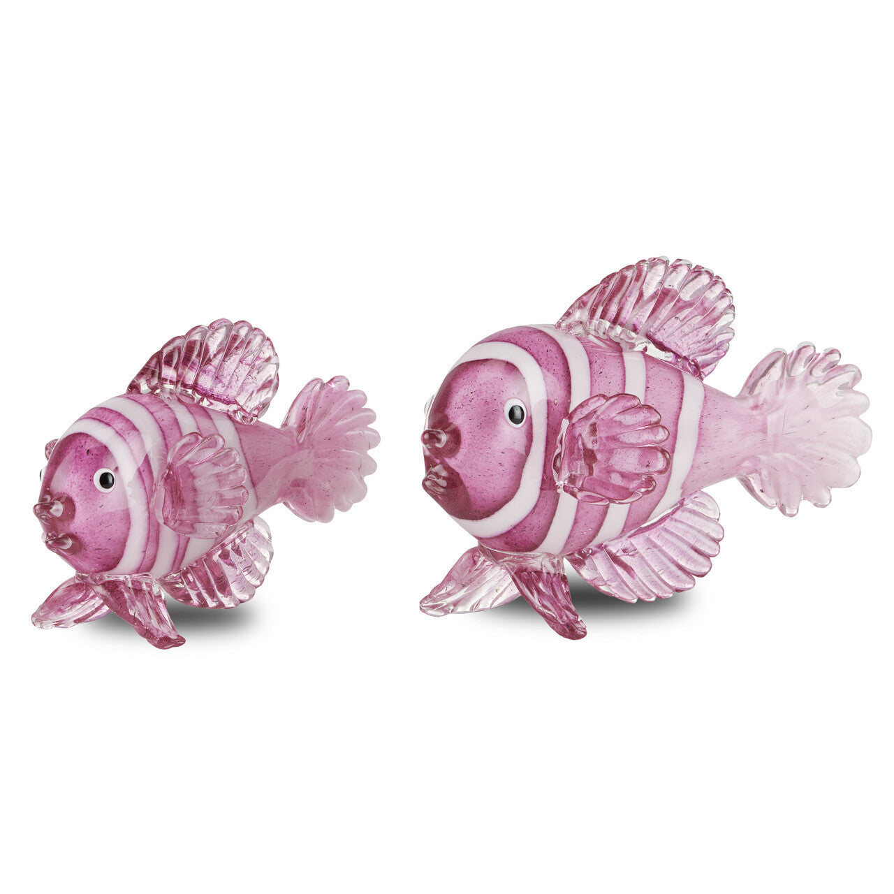 Currey & Co. Rialto Magenta Glass Fish Set of 2 1200-0563