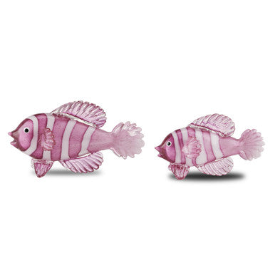 Currey & Co. Rialto Magenta Glass Fish Set of 2 1200-0563