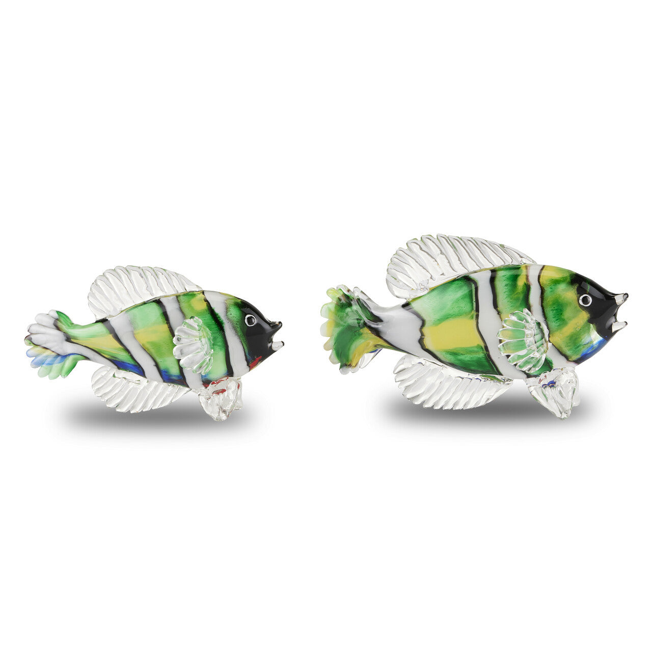 Currey & Co. Rialto Green Glass Fish Set of 2 1200-0564