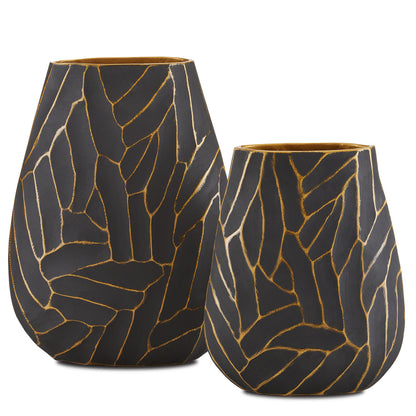 Currey & Co. Anika Black Vase Set of 2 1200-0588