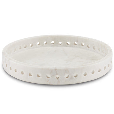 Currey & Co. Freya Small White Marble Tray 1200-0591