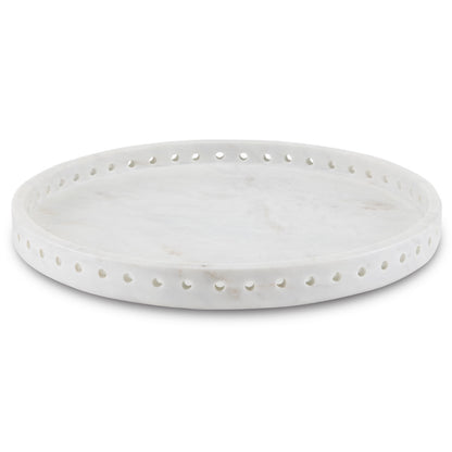 Currey & Co. Freya White Marble Large Tray 1200-0592