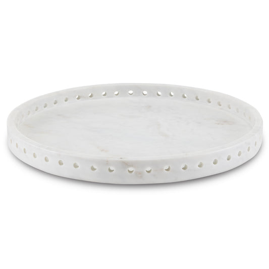 Currey & Co. Freya White Marble Large Tray 1200-0592