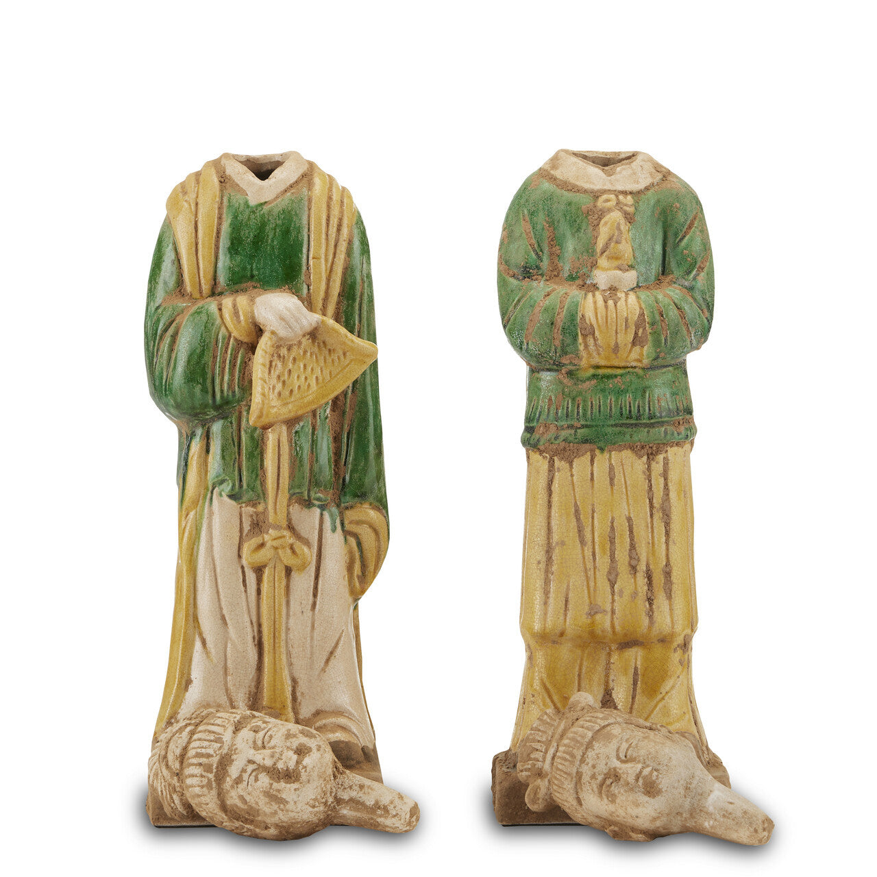 Currey & Co. Tang Dynasty Palace Servants Set of Two 1200-0597