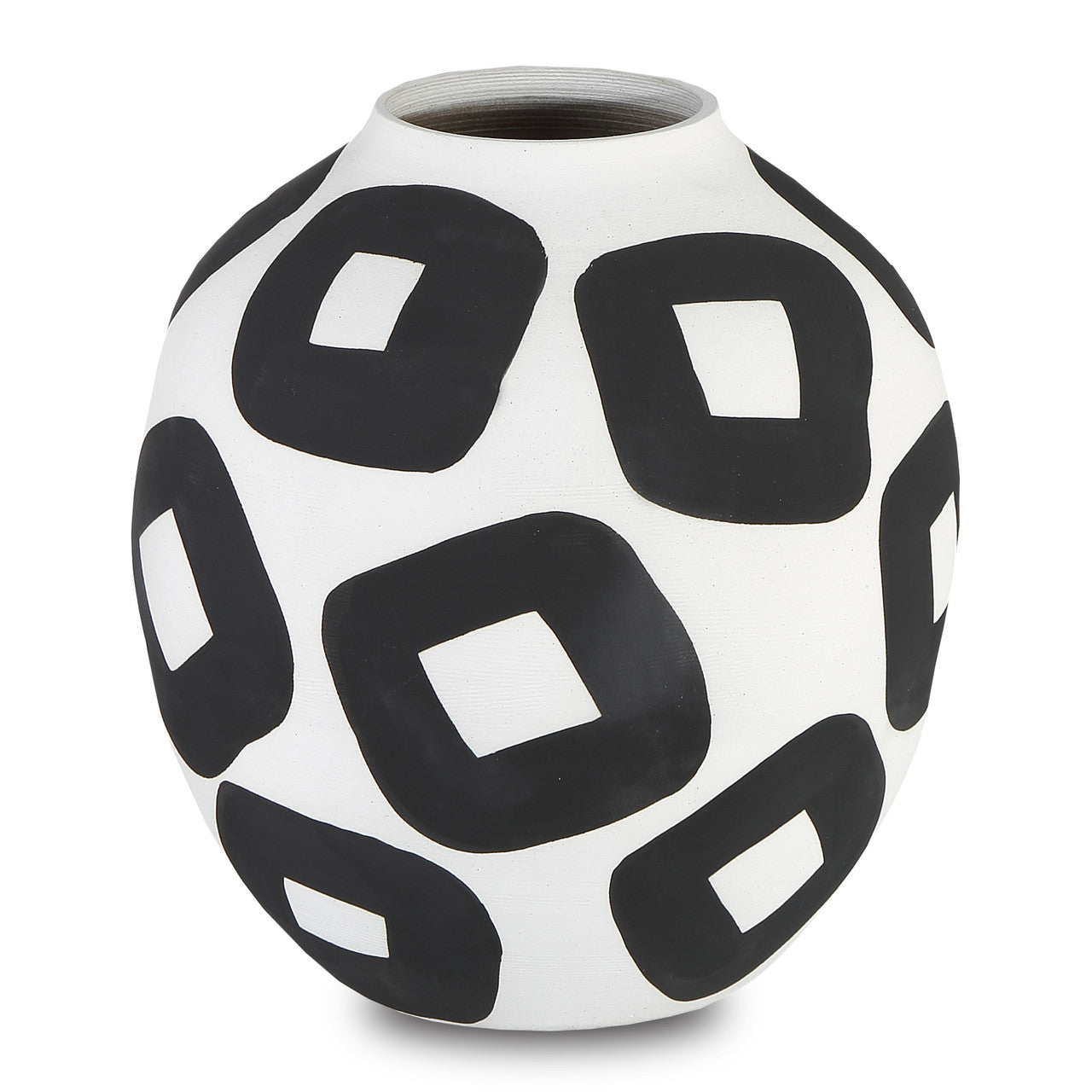 Currey & Co. Pagliacci Small Black & White Vase 1200-0603