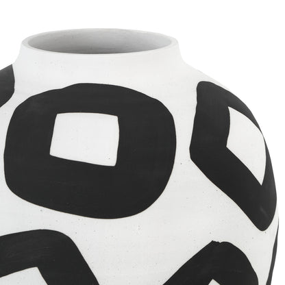 Currey & Co. Pagliacci Medium Black & White Vase 1200-0604