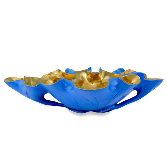 Currey & Co. Wrapped Lotus Leaf Lapis Blue Bowl 1200-0622