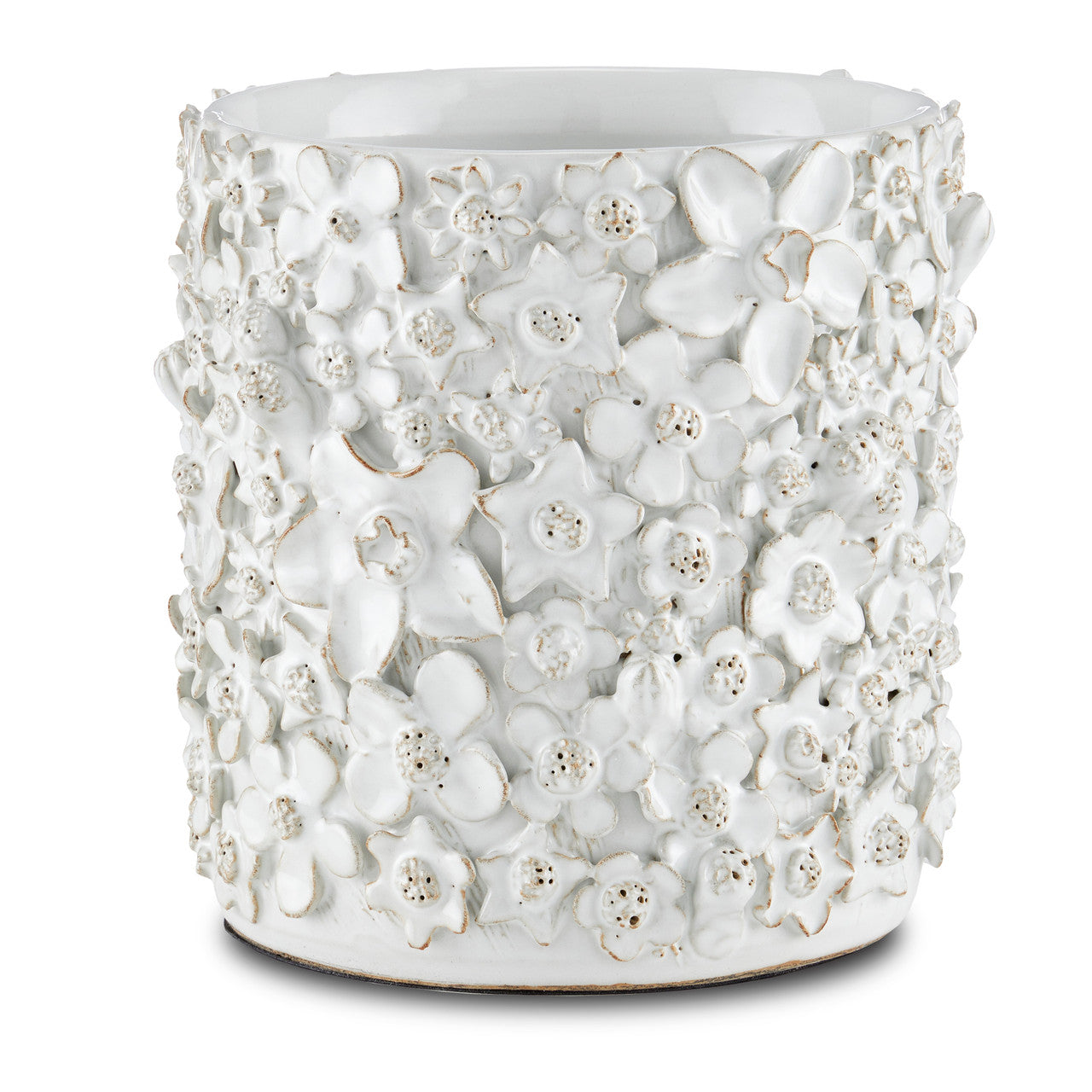 Currey & Co. Jessamine White Small Cachepot 1200-0628