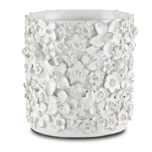 Currey & Co. Jessamine White Small Cachepot 1200-0628