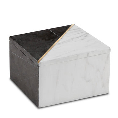 Currey & Co. Deena Black & White Marble Box 1200-0652