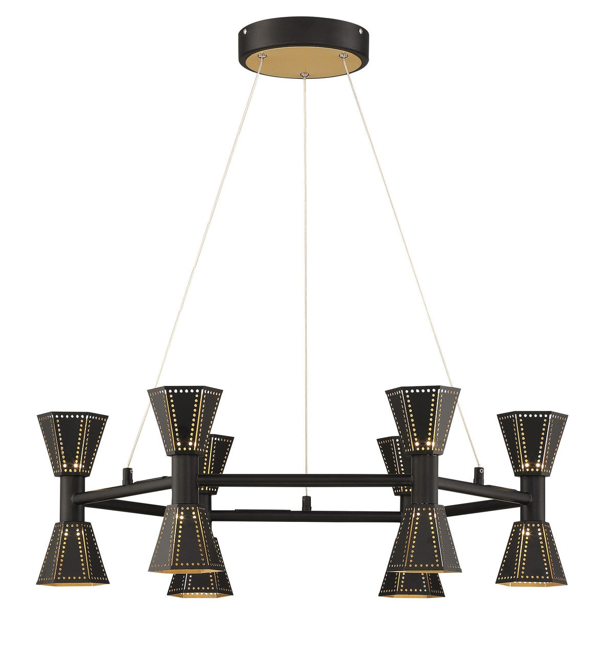 Arnsberg Houston Chandelier in Black / Gold 120311232