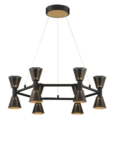 Arnsberg Houston Chandelier in Black / Gold 120311232