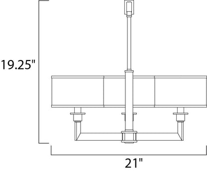 Maxim Nexus 3-Light Chandelier in Satin Nickel 12054WTSN