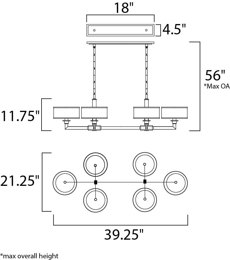 Maxim Nexus 6-Light Chandelier in Oil Rubbed Bronze 12057WTOI