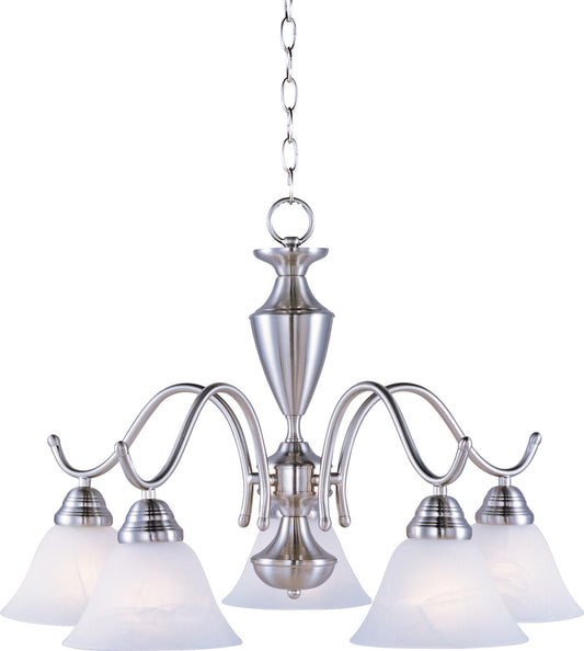 Maxim Newport 5-Light Chandelier w/13W GU24 in Satin Nickel 991358MRSN