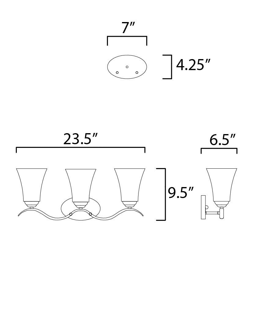 Maxim Vital 3-Light Bath Vanity in Satin Nickel 12083FTSN