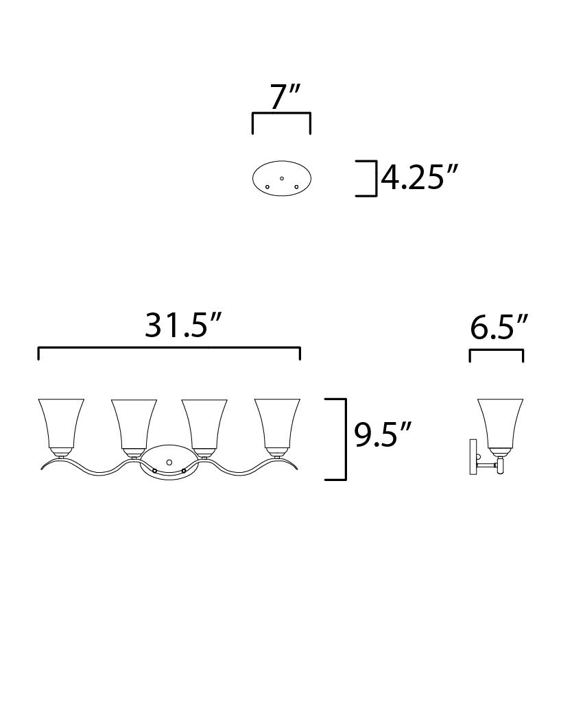 Maxim Vital 4-Light Bath Vanity in Satin Nickel 12084FTSN