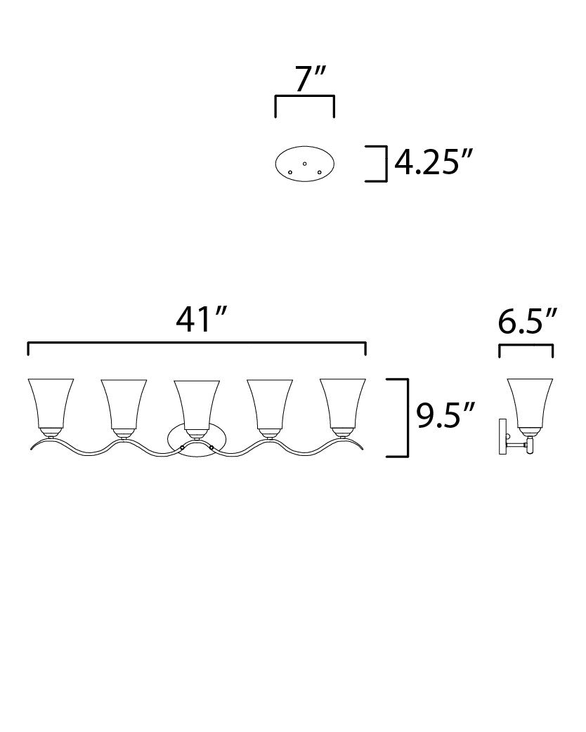 Maxim Vital 5-Light Bath Vanity in Polished Chrome 12085FTPC