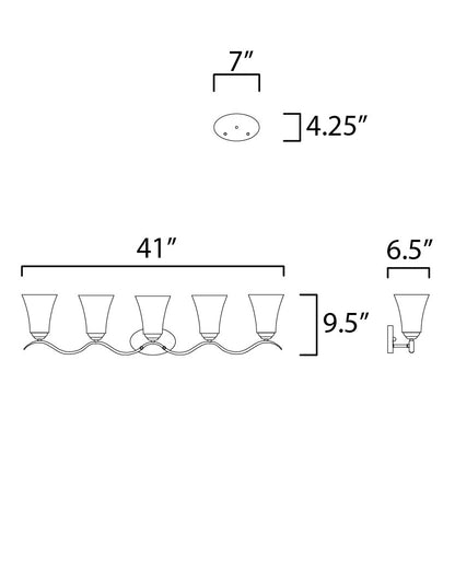 Maxim Vital 5-Light Bath Vanity in Polished Chrome 12085FTPC