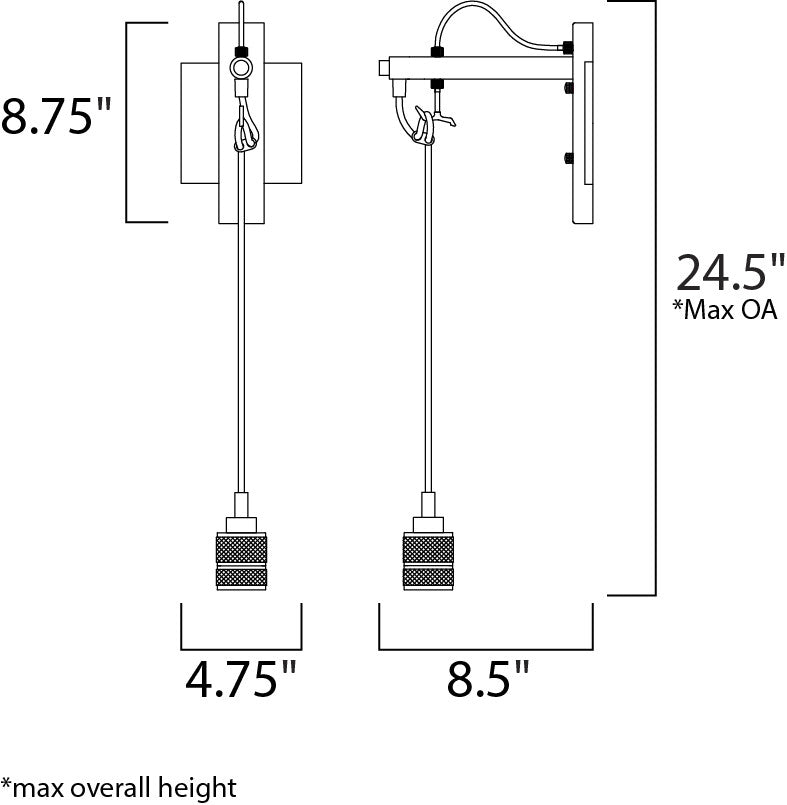 Maxim Swagger 1-Light Wall Sconce in Polished Chrome 12143PC