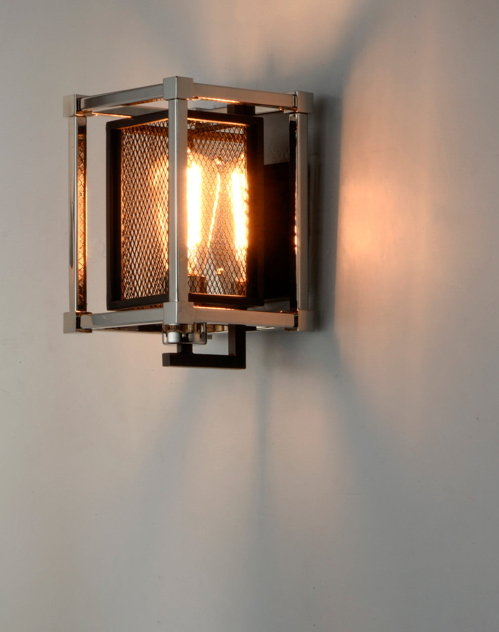 Maxim Refine 1-Light Wall Sconce in Black / Polished Nickel 12151BKPN