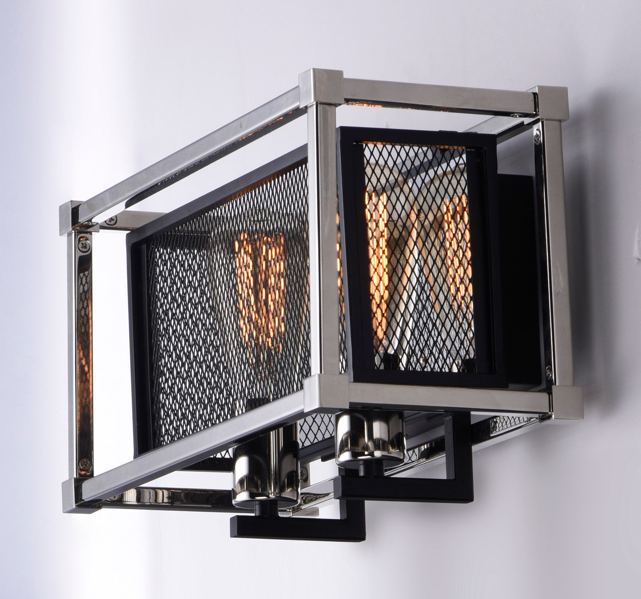 Maxim Refine 2-Light Wall Sconce in Black / Polished Nickel 12152BKPN