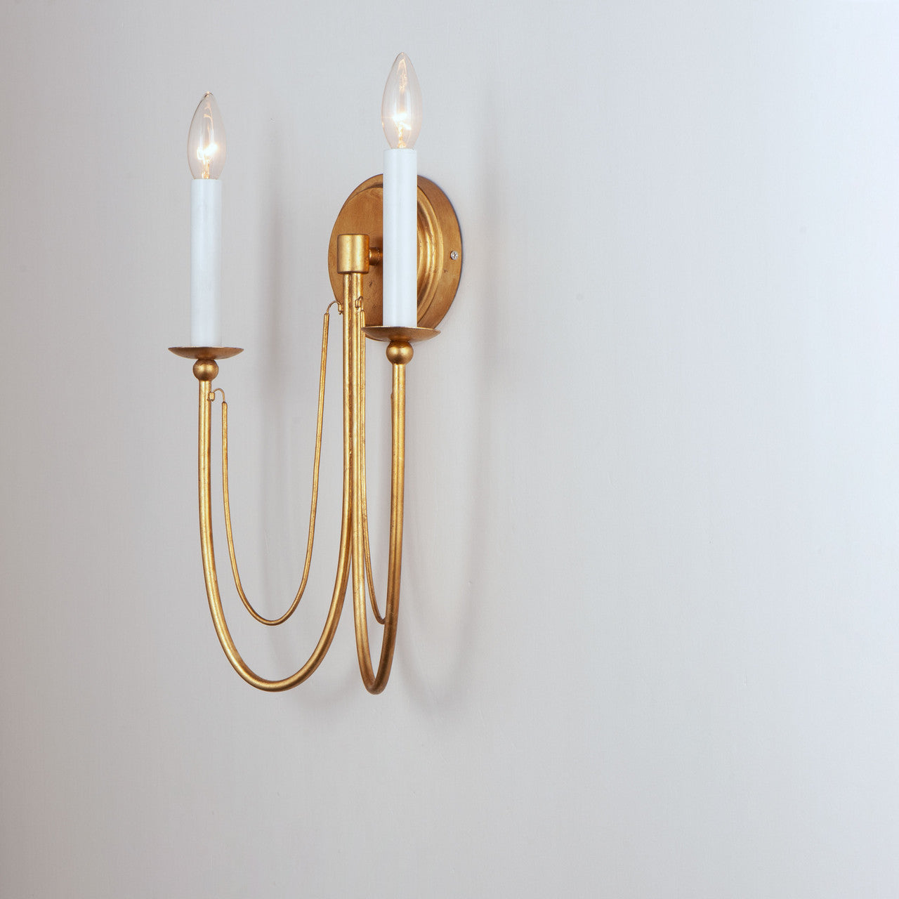 Maxim Plumette 2-Light Wall Sconce in Gold Leaf 12161GL