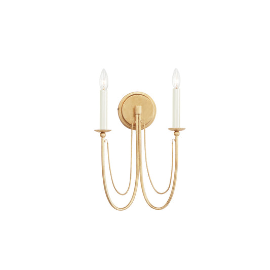 Maxim Plumette 2-Light Wall Sconce in Gold Leaf 12161GL