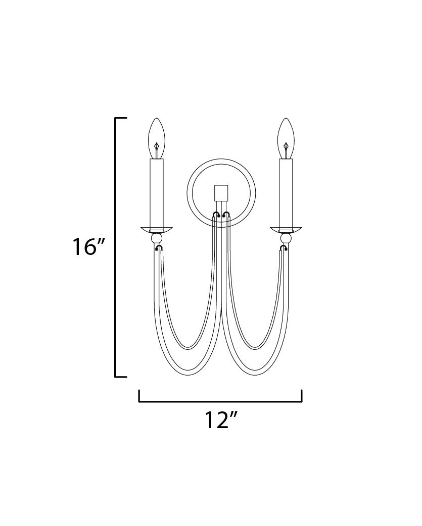 Maxim Plumette 2-Light Wall Sconce in Chestnut Bronze 12161CHB