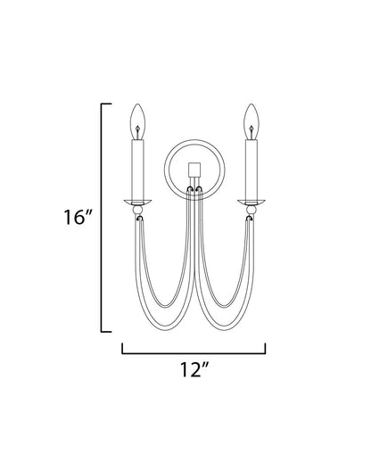 Maxim Plumette 2-Light Wall Sconce in Chestnut Bronze 12161CHB