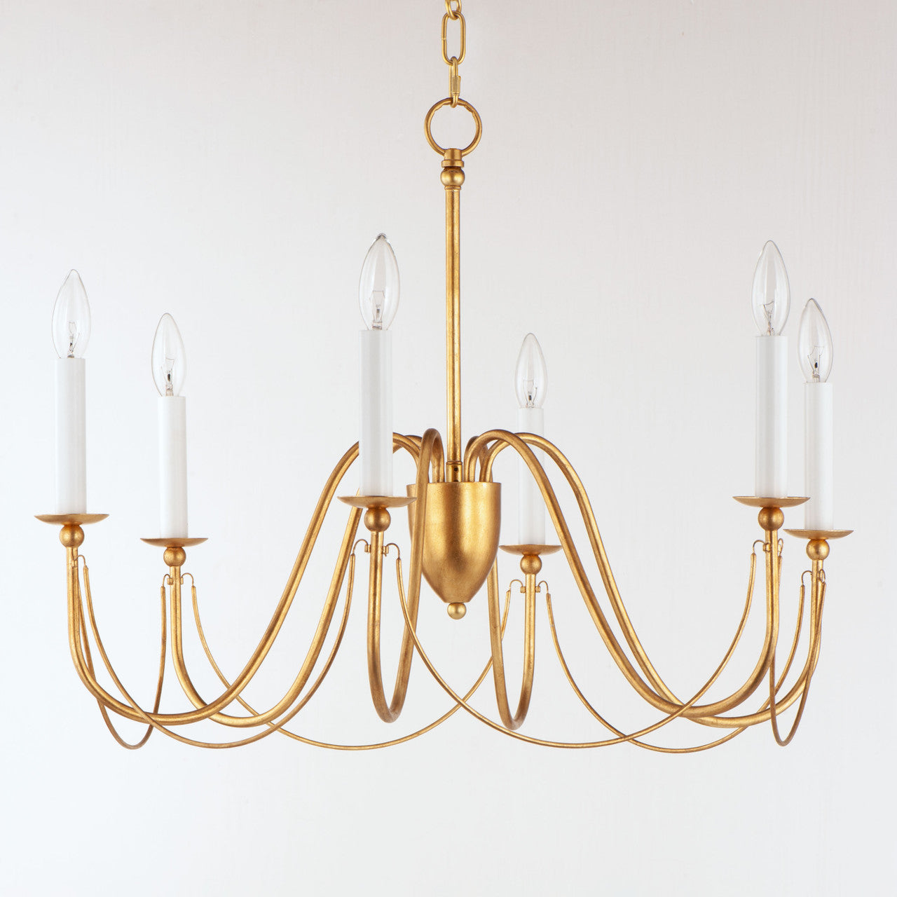 Maxim Plumette 6-Light Chandelier in Gold Leaf 12166GL