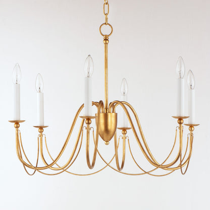 Maxim Plumette 6-Light Chandelier in Gold Leaf 12166GL