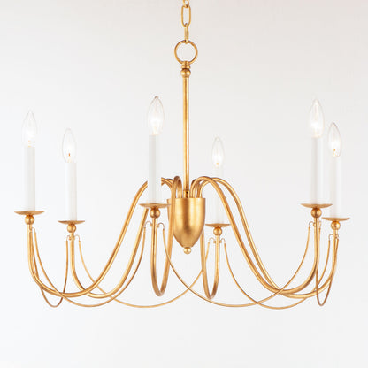 Maxim Plumette 6-Light Chandelier in Gold Leaf 12166GL