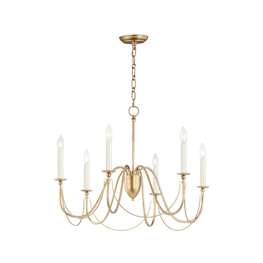 Maxim Plumette 6-Light Chandelier in Gold Leaf 12166GL