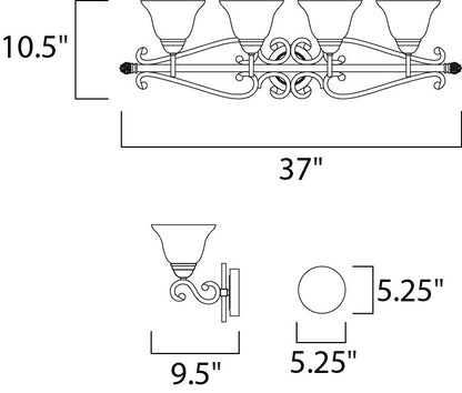 Maxim Manor 4-Light Bath Vanity in Oil Rubbed Bronze 12214FIOI