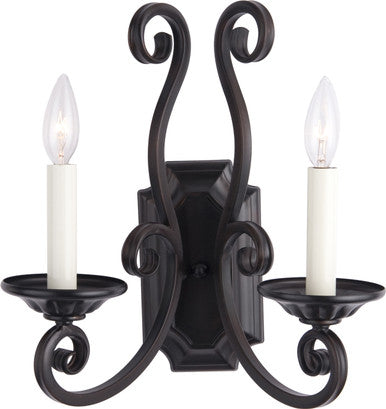 Maxim Manor 2-Light Wall Sconce in Oil Rubbed Bronze 12218OI