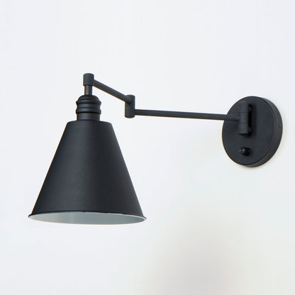 Maxim Library 1-Light Wall Sconce Horizontal Swing Arm in Black 12220BK