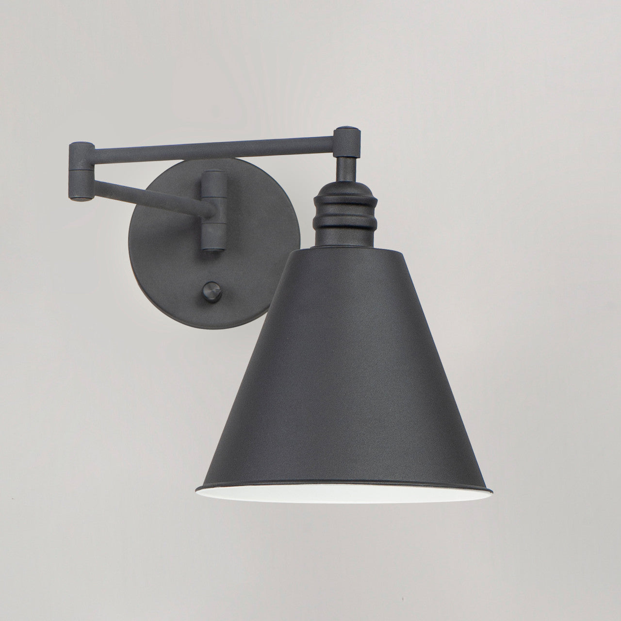 Maxim Library 1-Light Wall Sconce Horizontal Swing Arm in Black 12220BK