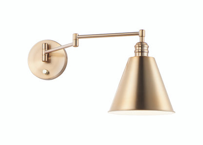 Maxim Library 1-Light Wall Sconce Horizontal Swing Arm in Heritage 12220HR