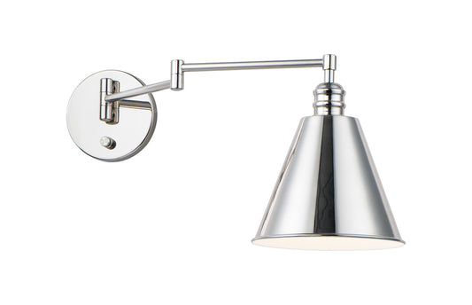 Maxim Library 1-Light Wall Sconce Horizontal Swing Arm in Polished Nickel 12220PN