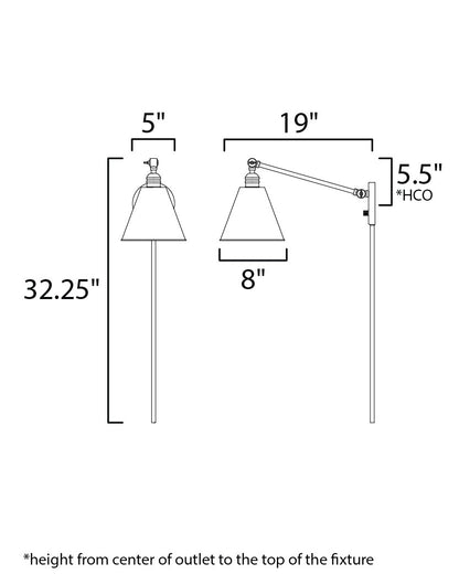 Maxim Library 1-Light Wall Sconce in Black 12222BK