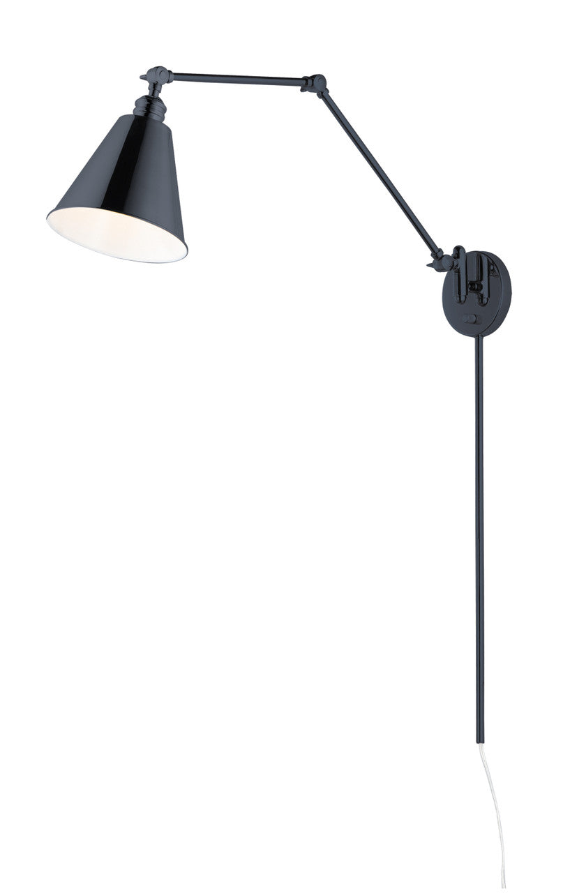 Maxim Library 1-Light Wall Sconce in Black 12224BK