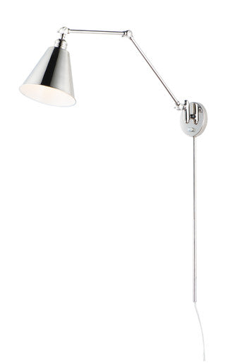 Maxim Library 1-Light Wall Sconce in Polished Nickel 12224PN