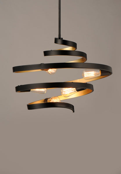 Maxim Twister 5-Light Pendant in Black / Gold 12235BKGLD