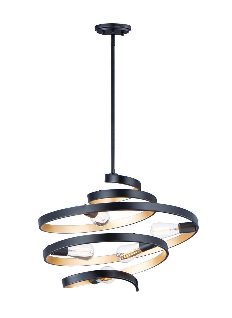 Maxim Twister 5-Light Pendant in Black / Gold 12235BKGLD