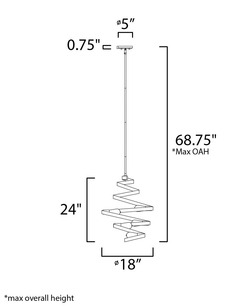 Maxim Twister 5-Light Pendant in Black / Gold 12236BKGLD