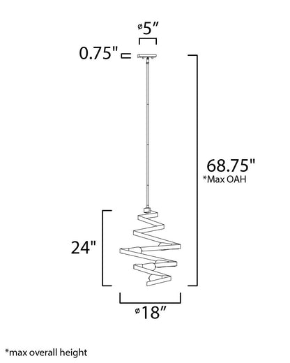 Maxim Twister 5-Light Pendant in Black / Gold 12236BKGLD