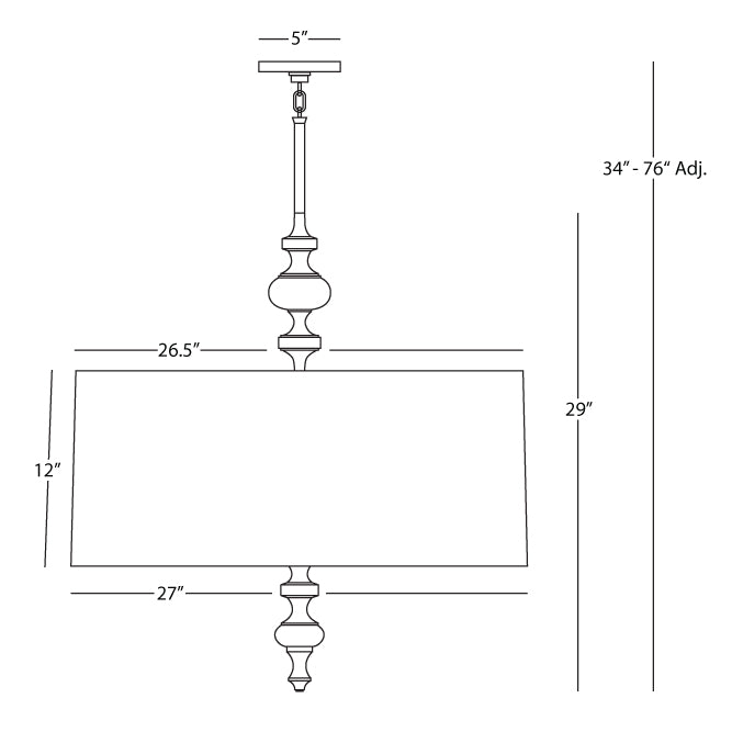 Robert Abbey  Arthur Pendant in Modern Brass Finish 1225